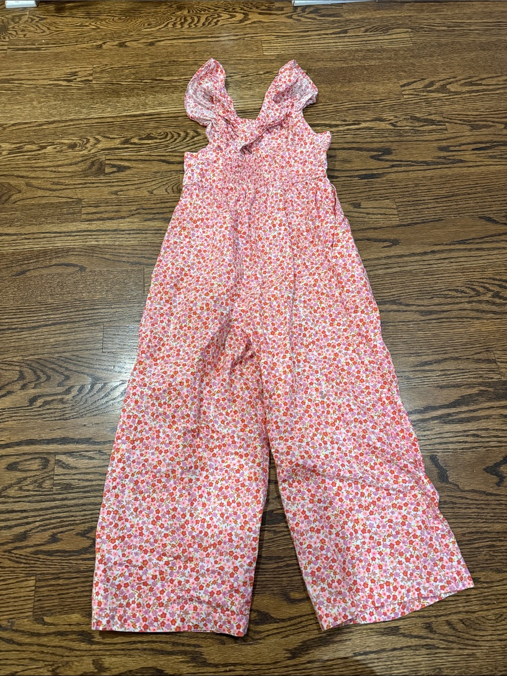 Tea Collection Pink Floral Ruffled-Strap Girls One-Piece - Picture 4 of 4
